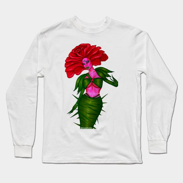 La Rosa The Rose Loteria Long Sleeve T-Shirt by Zenpaistudios